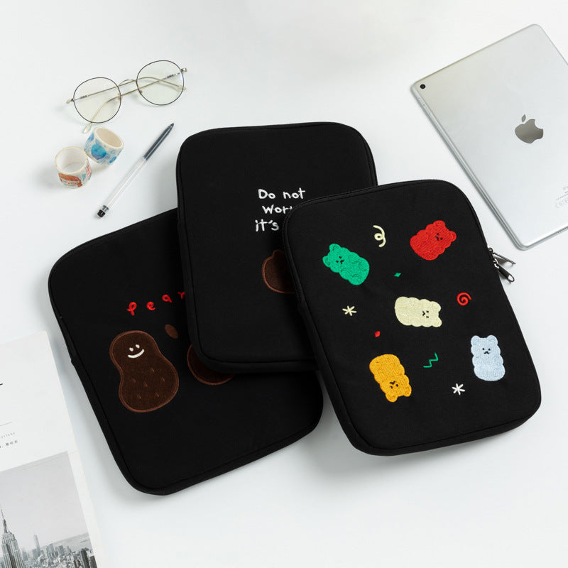 Wholesale 10PCS Cute Embroidered Anti-collision Plus Velvet Liner Tablet Laptop Bag